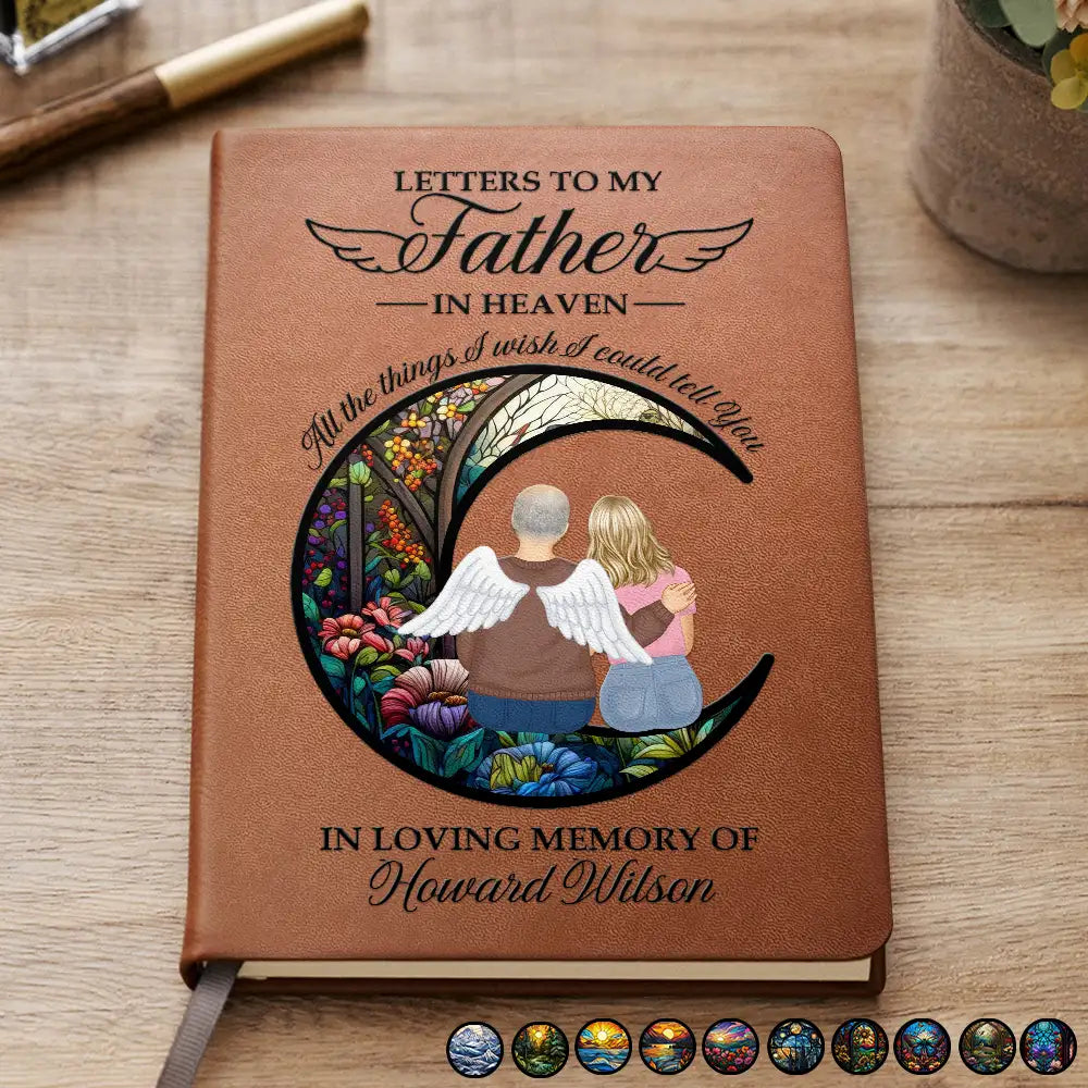 Memorial Letters To Loved One In Heaven - Personalized Leather Journal