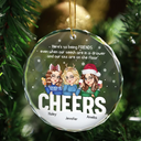 Gift For Bestie - Christmas Old Bestie Here's To Being Friends - Personalized Circle Glass Ornament
