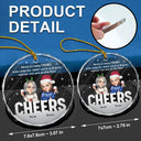 Gift For Bestie - Christmas Old Bestie Here's To Being Friends - Personalized Circle Glass Ornament