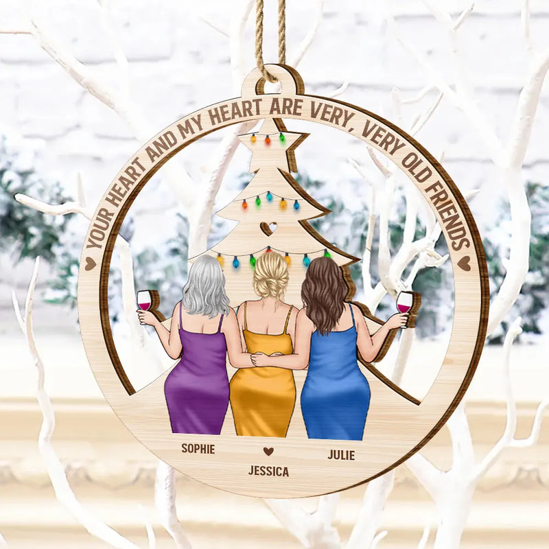 Your Heart And My Heart Are Very Old Friends - Personalized Wooden Cutout Ornament