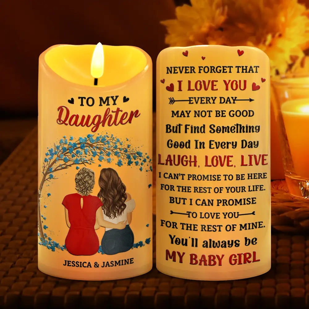 Flowers Memorial Gifts For Loss Of Loved One Personalized LED Candle