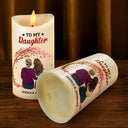 Mom - Daughters (Adult),Gift For Daughter,Love - My Daughter Never Forget That I Love You Forever - Personalized Flameless LED Candle