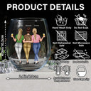 Gift For Bestie, Gift For Sisters - Besties Soul Sisters Here's To Another Year Of Bonding Over Alcohol - Personalized Stemless Wine Glass