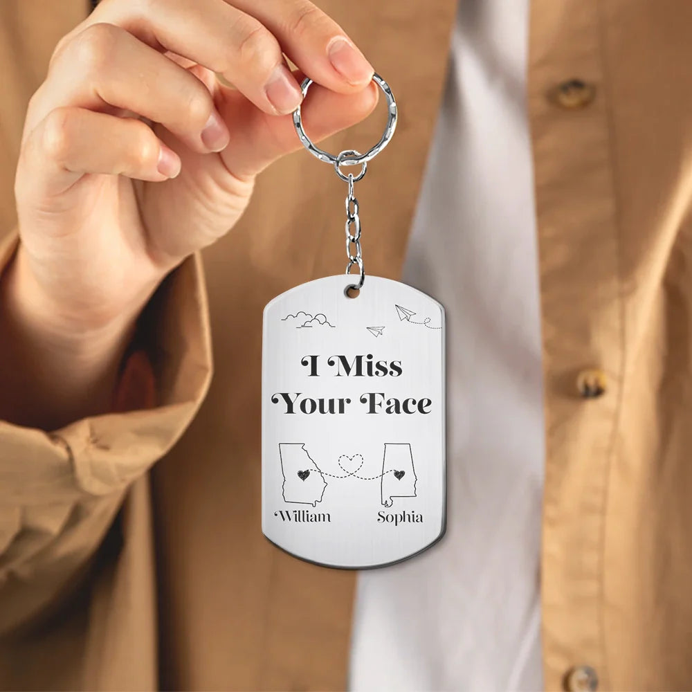 Gift For Couples, Long Distance, Gift For Boyfriend, Gift For Girlfriend - Custom Photo Miles Has Nothing On Us - Personalized Aluminum Keychain