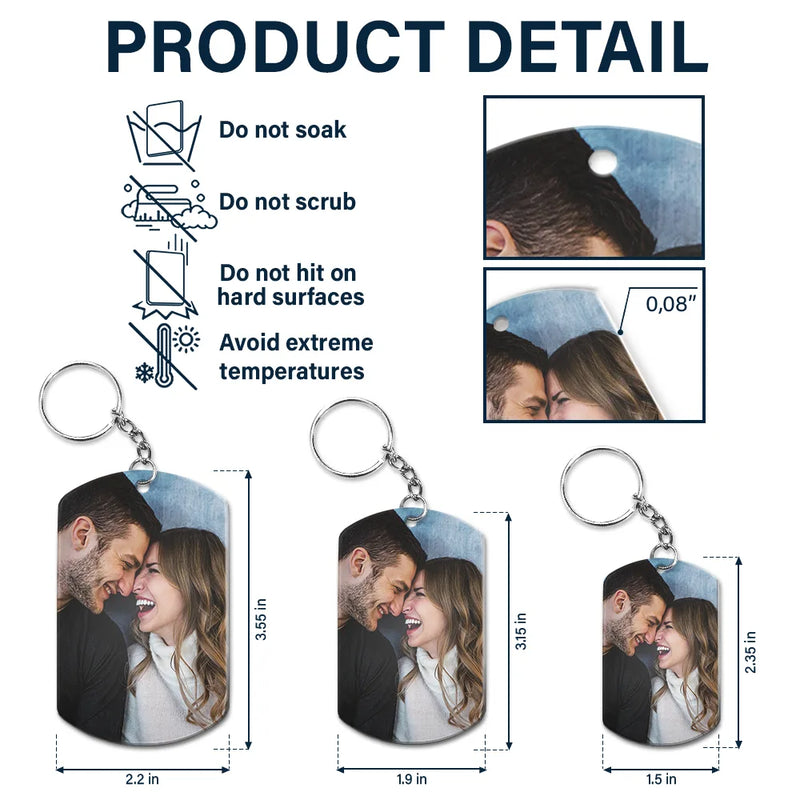 Gift For Couples, Long Distance, Gift For Boyfriend, Gift For Girlfriend - Custom Photo Miles Has Nothing On Us - Personalized Aluminum Keychain