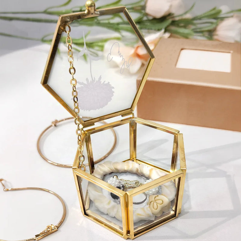 Gift For Yourself, Gift For Women - Birth Month Flowers Bloom Where You're Planted - Personalized Glass Jewelry Box