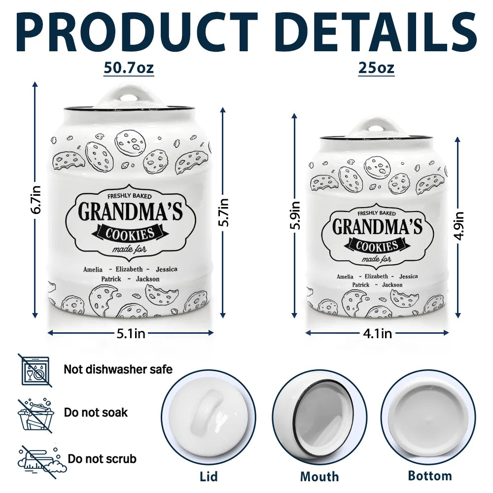 Gift For Mother, Gift For Grandma, Gift For Aunt - Freshly Baked Grandma's Mom's Cookies - Personalized Cookie Jar