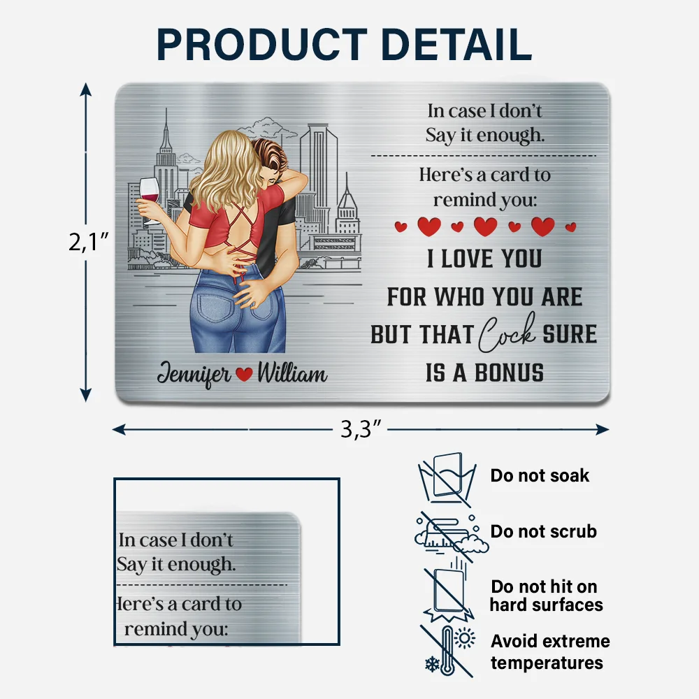 Gift For Couples, Gift For Husband, Gift For Wife, Gift For Boyfriend, Gift For Girlfriend - Sexy Couple You'll Find This Card In A Drawer - Personalized Aluminum Wallet Card