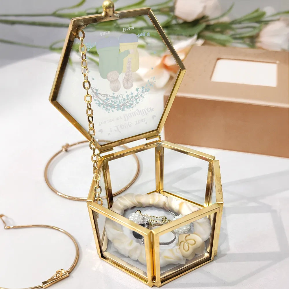 Gift For Daughter, Mom, Daughters - My Daughter Never Forget That I Love You Forever - Personalized Glass Jewelry Box
