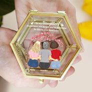 Gift For Daughter, Mom, Daughters - My Daughter Never Forget That I Love You Forever - Personalized Glass Jewelry Box

