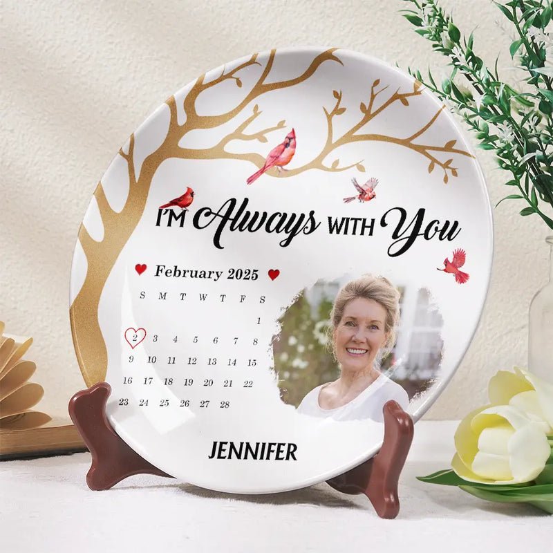 Memorial, Gift For Mother, Family - Custom Photo Calendar The Moment Your Heart Stopped - Personalized Ceramic Plate