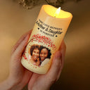 Gift For Mother, Mom - Daughters (Adult), Gift For Daughter, Gift For Son, Mom - Sons - Custom Photo The Love Between Mother & Daughters Is Forever - Personalized Flameless LED Candle