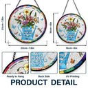 Gift For Mother ,Love - Helping Us Grow - Personalized Stained Glass Window Hanging Suncatcher