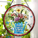 Gift For Mother ,Love - Helping Us Grow - Personalized Stained Glass Window Hanging Suncatcher