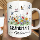 Gift For Grandma,Gift For Mother,Happy - Grandma's Garden Butterflies - Personalized Mug