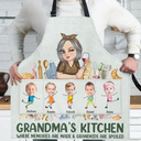 Gift For Grandma,Grandma - Grandkids,Grandma's Hobby,Happy - Custom Photo Grandma's Kitchen Where Grandkids Are Spoiled - Personalized Apron