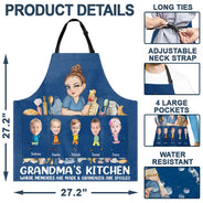 Gift For Grandma,Grandma - Grandkids,Grandma's Hobby,Happy - Custom Photo Grandma's Kitchen Where Grandkids Are Spoiled - Personalized Apron