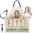 Gift For Grandma,Grandma - Grandkids,Grandma's Hobby,Happy - Custom Photo Grandma's Kitchen Where Grandkids Are Spoiled - Personalized Apron