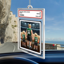 Gift For Father,Basketball - Basketball Dear Dad Thank You For Teaching Me Sport Card Slab - Personalized Acrylic Car Hanger