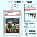 Gift For Father,Basketball - Basketball Dear Dad Thank You For Teaching Me Sport Card Slab - Personalized Acrylic Car Hanger