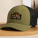 Cool Dad Papa Grandpa The Man The Myth The Legend - Personalized Leather Patch Hat
