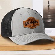 Gift For Father,Gift For Grandpa - Forest Cool Dad Papa Grandpa The Man The Myth The Legend - Personalized Leather Patch Hat