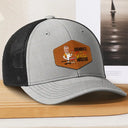 Gift For Father,Gift For Grandpa,Grilling - Custom Photo Papa The Grill Master BBQ Dad Grandpa - Personalized Leather Patch Hat