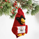 Family,Memorial,Sad,Christmas - Custom Photo Memorial Always Loved Never Forgotten - Personalized Crochet Cardinal Bird Hanging Decoration