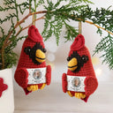 Family,Memorial,Sad,Christmas - Custom Photo Memorial Always Loved Never Forgotten - Personalized Crochet Cardinal Bird Hanging Decoration