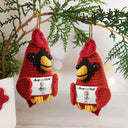 Family,Memorial,Sad,Christmas - Custom Photo Memorial Always In Our Heart - Personalized Crochet Cardinal Bird Hanging Decoration