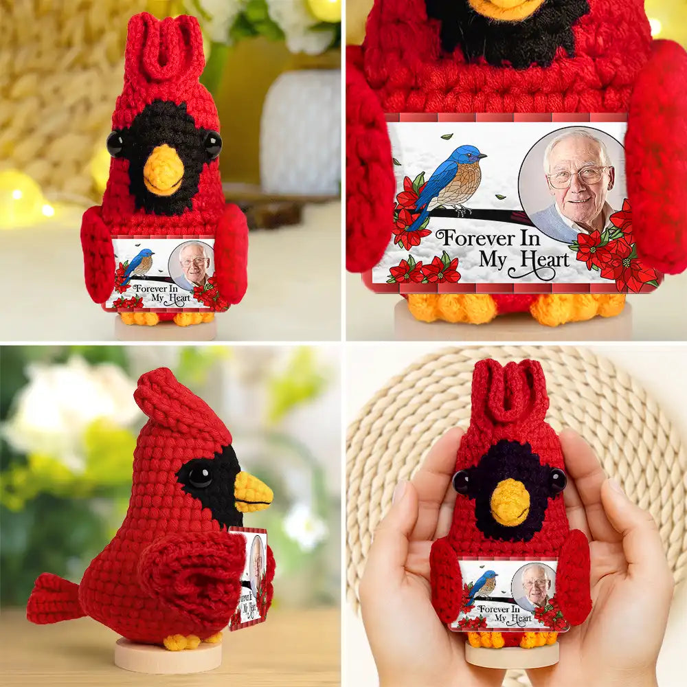 Family,Memorial,Sad - Custom Photo Memorial I'm Always With You - Personalized Doll Crochet With Custom Card