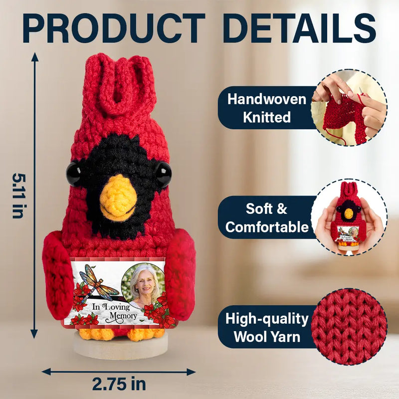 Family,Memorial,Sad - Custom Photo Memorial I'm Always With You - Personalized Doll Crochet With Custom Card