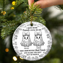 Christmas,Gift For Bestie,Funny - Cute Ghost Bestie Friends Until We Die Toile De Jouy Pattern - Personalized Circle Ceramic Ornament