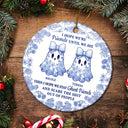 Christmas,Gift For Bestie,Funny - Cute Ghost Bestie Friends Until We Die Toile De Jouy Pattern - Personalized Circle Ceramic Ornament
