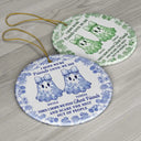 Christmas,Gift For Bestie,Funny - Cute Ghost Bestie Friends Until We Die Toile De Jouy Pattern - Personalized Circle Ceramic Ornament