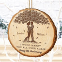 Wedding Anniversary,Gift For Couples,Gift For Husband,Gift For Wife,Happy - I Wood Marry You All Over Again, 5th Anniversary - Personalized Custom Shaped Wooden Ornament