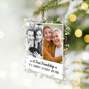 Gift For Bestie,Old Best friends,Gift For Sisters,Happy,Christmas,Custom Photo - Memorial Cardinal Stained Glass Moon - Personalized Metal Ornament