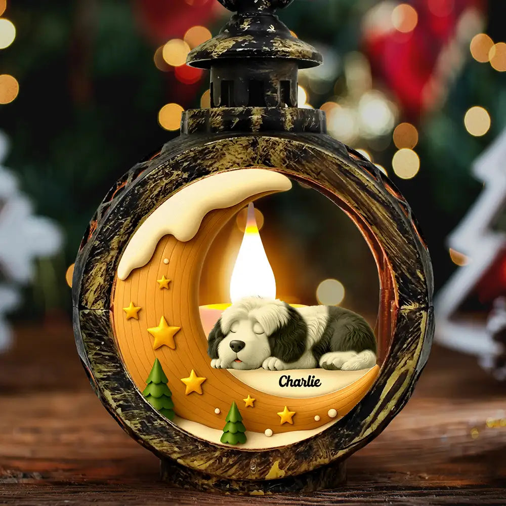 Christmas,Dog Lovers,Memorial,Sad - The Brightest Star In The Sky Dog Memorial - Personalized Candlelight Lantern Ornament