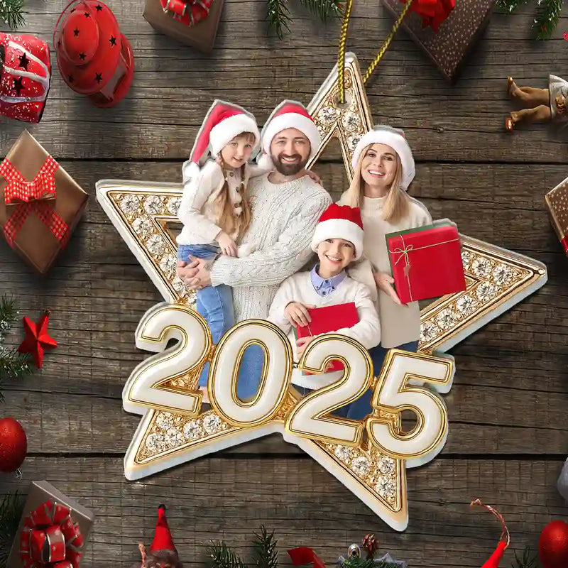Christmas,Family,Gift For Sibling,Happy - Custom Photo Family Siblings Best Friends Makes Christmas Truly Bright - Personalized Custom Shaped Acrylic Ornament