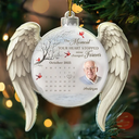 Christmas,Family,Memorial,Sad - Custom Photo Calendar The Moment Your Heart Stopped Memorial - Personalized Custom Shaped Acrylic Ornament