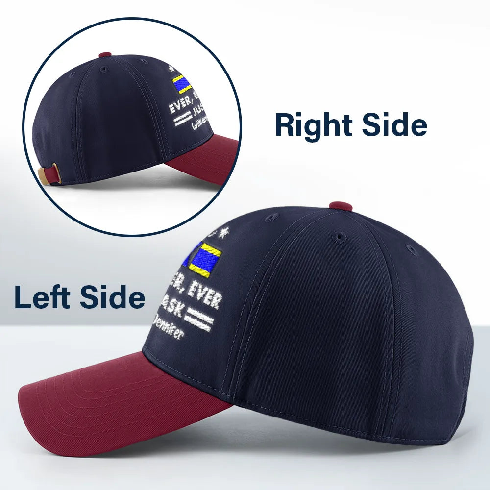Gift For Father,Gift For Grandpa,Happy - Best Dad Ever Nautical Flags Marine Code - Personalized Embroidered Two Tone Cap