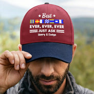 Gift For Father,Gift For Grandpa,Happy - Best Dad Ever Nautical Flags Marine Code - Personalized Embroidered Two Tone Cap