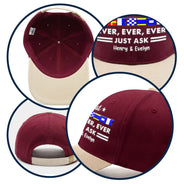 Gift For Father,Gift For Grandpa,Happy - Best Dad Ever Nautical Flags Marine Code - Personalized Embroidered Two Tone Cap