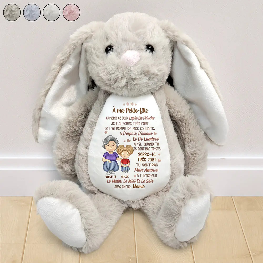 Je L'ai Rempli De Mes Souhaits Pour Mes Petits-Enfants - Peluche Lapin Personnalisée