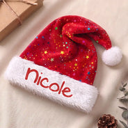 Christmas,Custom Text,Family,Happy - Christmas Party Gift For Family, Best Friend, Brother, Sister - Personalized Glitter Effect Santa Hat