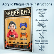 Gift For Father,Dad - Children,Gaming,Vector,Icon,Humorous - Gamer Dad Only Much Cooler - Personalized Custom Shaped Acrylic Plaque