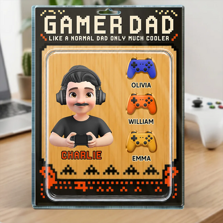 Gamer Dad Only Much Cooler - Personalized Custom Shaped Acrylic Plaque