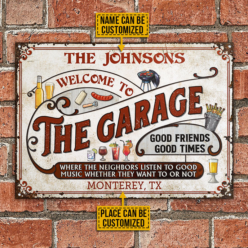 Garage Grilling Red Listen To The Good Music Custom Classic Metal Signs