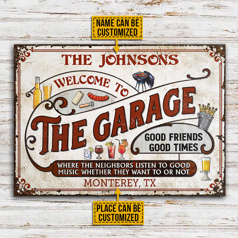 Garage Grilling Red Listen To The Good Music Custom Classic Metal Signs