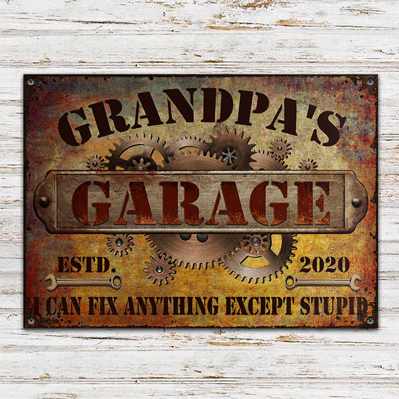 Garage I Can Fix Anything - Personalized Custom Classic Metal Signs